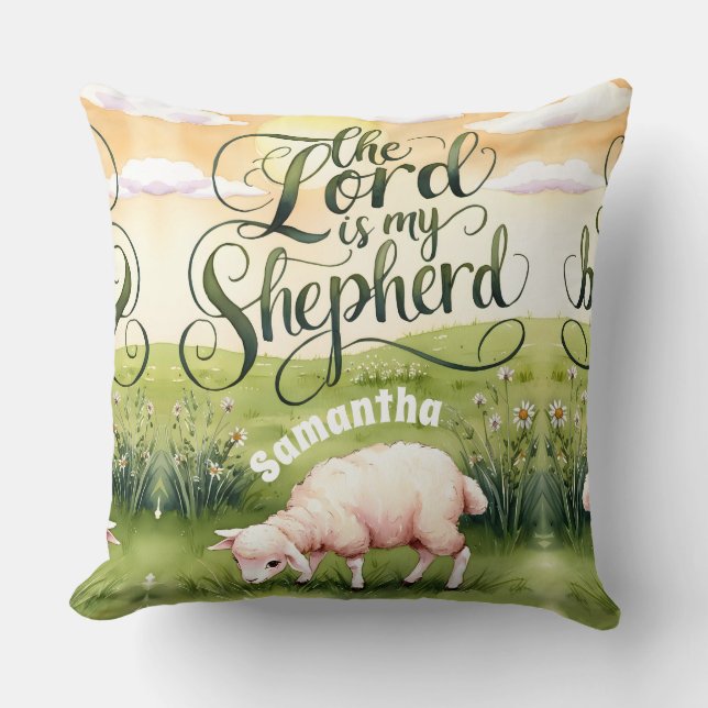Personlig Herren är min Shepherd Christian Kudde (Framsida)