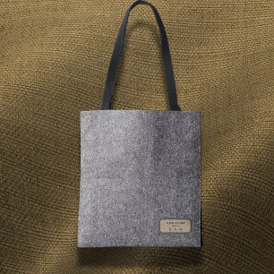 Personlig Herringbone Tweed-arkivväska Tygkasse