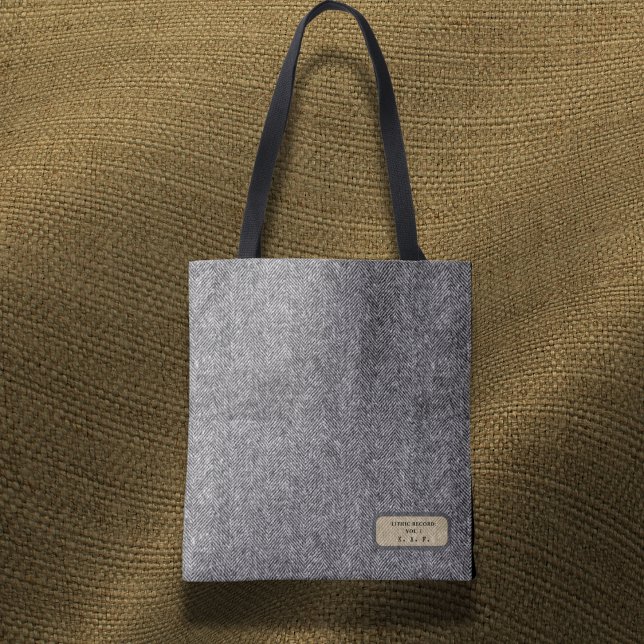 Personlig Herringbone Tweed-arkivväska Tygkasse (Skapare uppladdad)