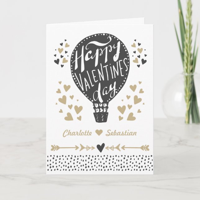 Personlig Hett-luft Blegon Valentines day Helgkort (Framsida)