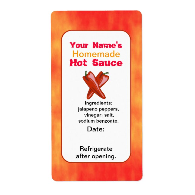Personlig Hett Sauce Labels Mallar X Fraktsedel (Framsidan)