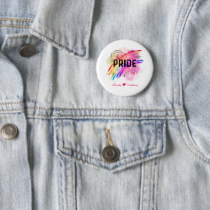 Personlig HGBTQ Pride Rainbow Färg Heart Knapp