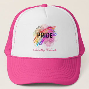 Personlig HGBTQ Pride Rainbow Färg Heart Rosa Keps