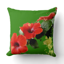 Personlig Hibiscus Blomsterträdgård Pillow