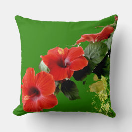 Personlig Hibiscus Blomsterträdgård Pillow Kudde