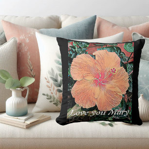Personlig Hibiscus Watercolor Dekorativ kudde