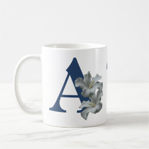 Personlig Hibiskusblomma Monogram Initial A Kaffemugg