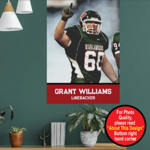 Personlig High School eller College Football Poster