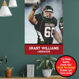 Personlig high school eller college fotboll poster