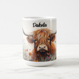 Personlig Highland Cow Mugg