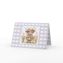 Personlig Highland Ko Gingham Mors Dag gåva