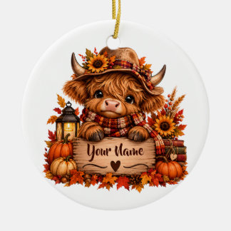 Personlig Highland Ko Höst Ornament