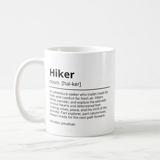 Personlig Hiker-definition Mugg | Anpassat namn oc (Vänster)