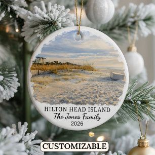 Personlig Hilton Head Island, South Carolina Julgransprydnad Keramik