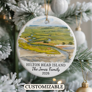 Personlig Hilton Head Island, South Carolina Julgransprydnad Keramik