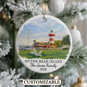 Personlig Hilton Head Island, South Carolina Julgransprydnad Keramik