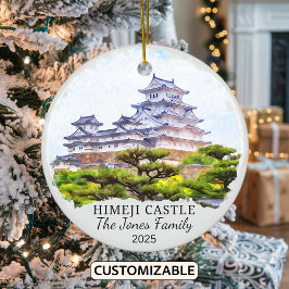 Personlig Himeji Castle Ornament, Japan Julgransprydnad Keramik