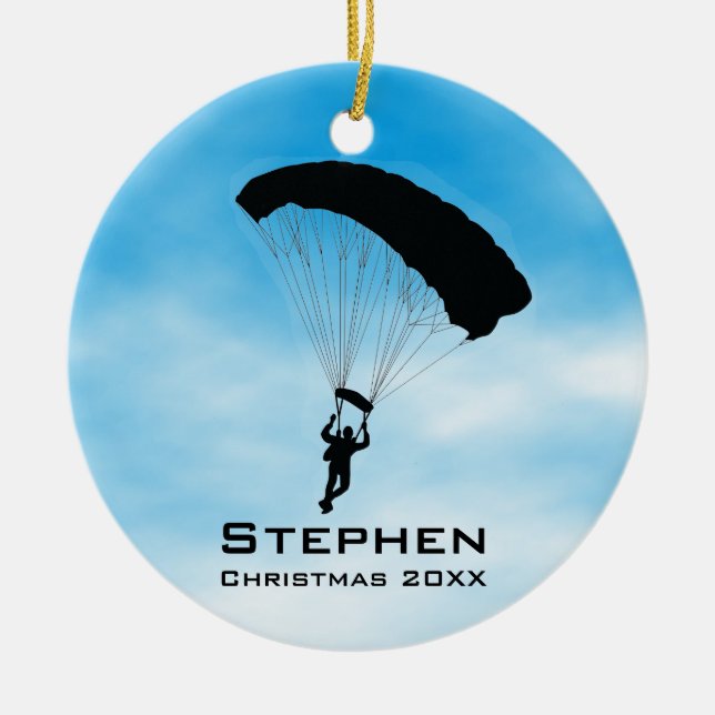 Personlig Himlar Diving Parachuting Ornament (Framsidan)