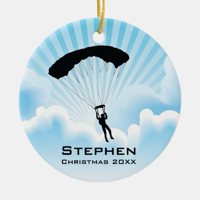 Personlig Himlar Diving Parachuting Ornament (Framsidan)
