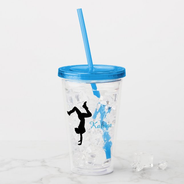 Personlig HipHop Dance Silhouette Tumbler Take Away Mugg (Framsida Ice)