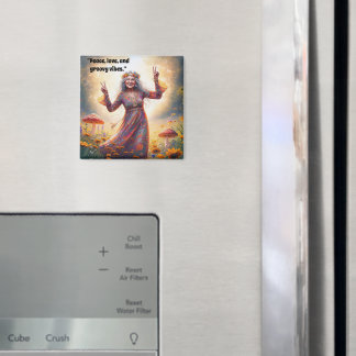 Personlig Hippie Boho Grandma Anpassningsbar svamp Magnet