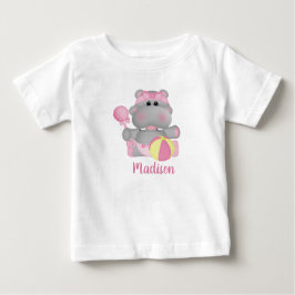 Personlig Hippo med Rattle och Boll T-Shirt