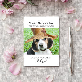 Personlig Hippy Mors dag Hund Mamma Helgkort