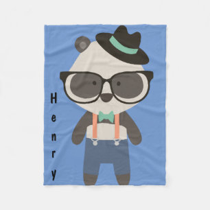Personlig Hipster Coola Panda Bear Baby Fleecefilt