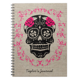 Personlig Hipster Sugar Skull Anteckningsbok