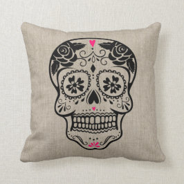 Personlig Hipster Sugar Skull Kudde