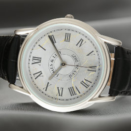 Personlig His & Hers klocka med romerska siffror