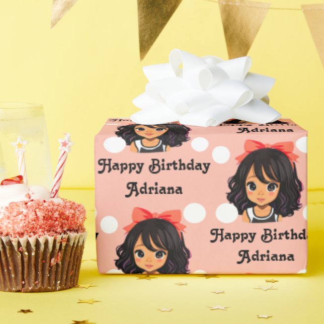 Personlig Hispanic Girl Birthday Presentpapper (Födelsedagsfest)