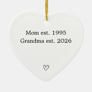 Personlig hjärta från mamma till mormor  julgransprydnad keramik