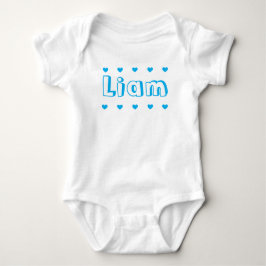 Personlig hjärta med pojknamn i Azure Blue T Shirt