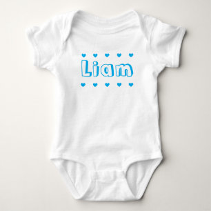 Personlig hjärta med pojknamn i Azure Blue T Shirt