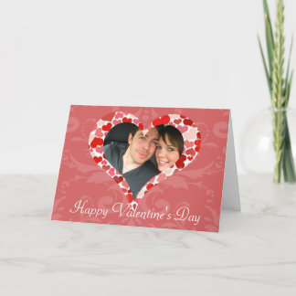 Personlig Hjärtat Red Valentine Photo Helgkort
