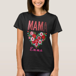 Personlig hjärtformad blomma - specialdesignad gåv t shirt