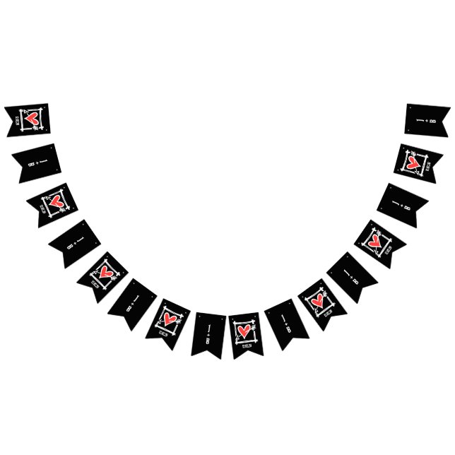 Personlig hjärtformad bröllapsdekoration vimplar (Alla)