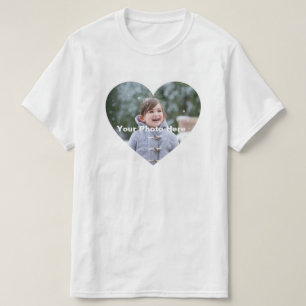 Personlig Hjärtformad foto T-Shirt