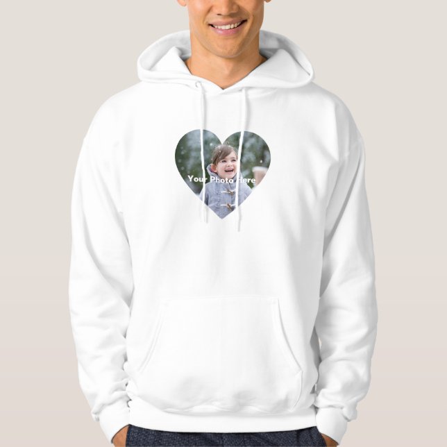 Personlig Hjärtformad Photo Manar Hoodie (Framsida)