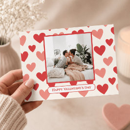 Personlig hjärtformad valentinbild vykort
