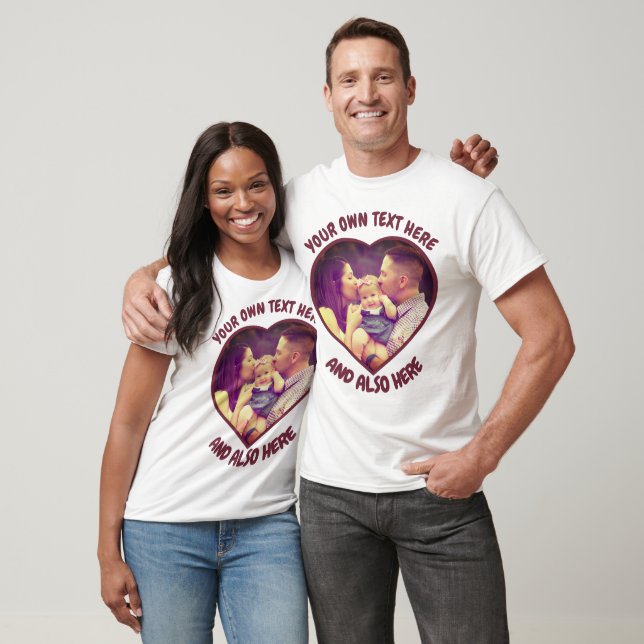 Personlig hjärtformade foto I kärlek min T-Shirt (Unisex)