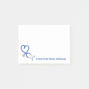 Personlig Hjärtformade Stethscope Nurse, Doktor Post-it Block