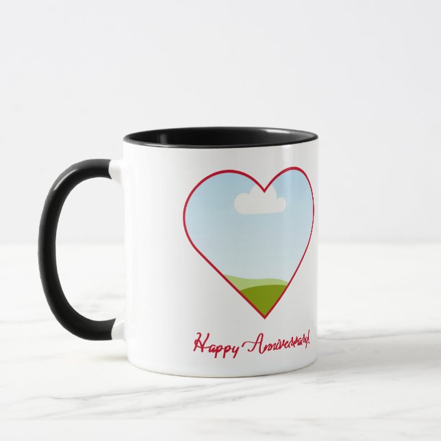 Personlig hjärtfoto årsdags kaffemugg (Vänster)