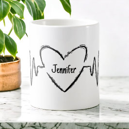 Personlig hjärtrytm för sjuksköterska eller läkare kaffemugg