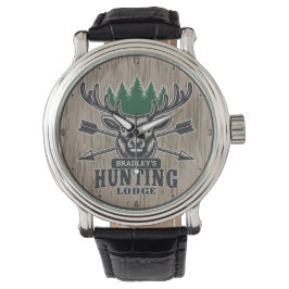 Personlig Hjort Elk Hunter Bow Hunting Lodge Armbandsur