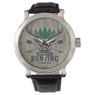 Personlig Hjort Elk Hunter Bow Hunting Lodge Armbandsur