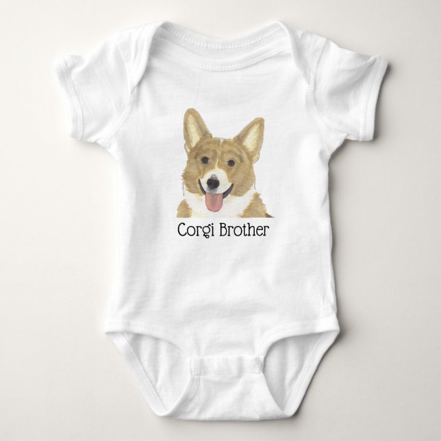 Personlig hjortbrun vit Corgi hund T Shirt (Framsida)