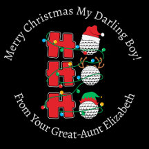 Personlig Ho-Ho-Ho Black Golf-jul