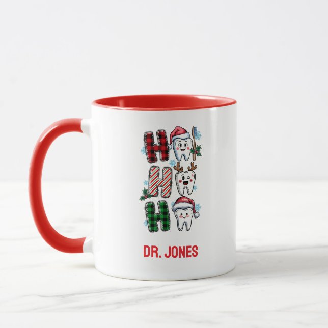 Personlig Ho Ho Ho Dental Mugg (Vänster)